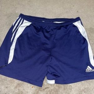 Navy blue adidas running shorts